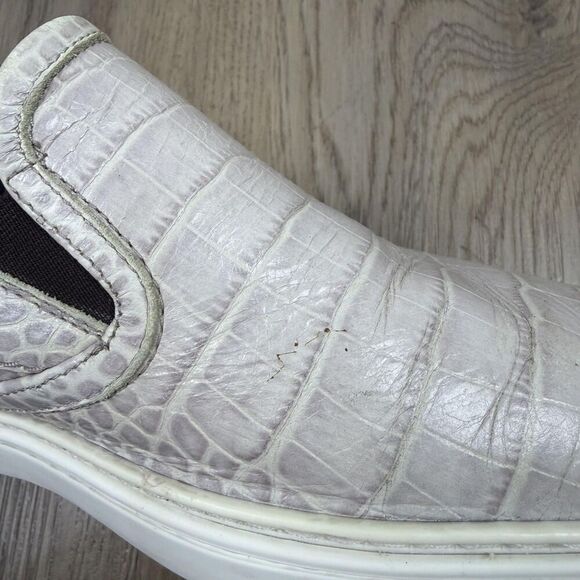 Jimmy Choo Shoes Mens Size 42 Beige Leather Croc Embossed Slip On Designer main image 9
